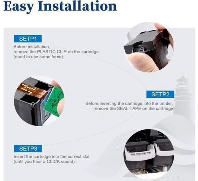 Alt view image 5 of 7 - 61 Black Color Combo Pack, Remanufactured Ink Cartridge Replacement 61XL HP61 for Envy 4500 5530 4502 4501 OfficeJet 4630 4635 2620 DeskJet 2540 3050 2050 1000 1010 1510 3510 Printers (2 Pack)