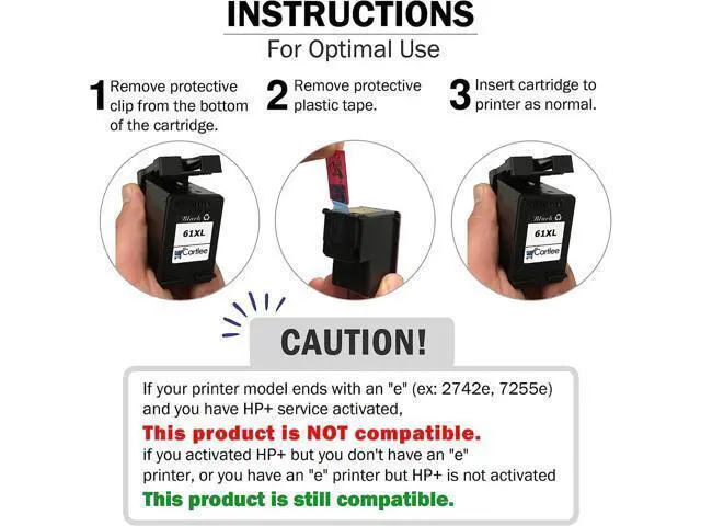 Alt view image 3 of 7 - Cartlee Remanufactured Ink Cartridge Replacement 64 XL 64XL for Envy Photo 6252 6255 6258 7120 7155 7158 7164 7800 7855 7858 7864 Inkjet Printers Pack Combo (2 Black, 1 Tri Color)