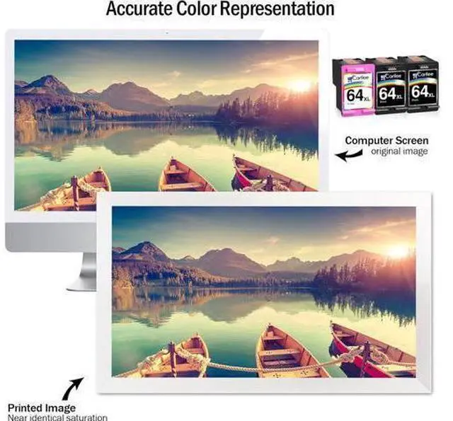 Alt view image 5 of 7 - Cartlee Remanufactured Ink Cartridge Replacement 64 XL 64XL for Envy Photo 6252 6255 6258 7120 7155 7158 7164 7800 7855 7858 7864 Inkjet Printers Pack Combo (2 Black, 1 Tri Color)