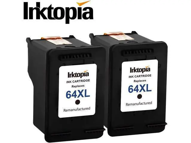 Alt view image 7 of 7 - Inktopia Remanufactured Ink Cartridge Replacement 64XL 64 XL Envy Photo 7858 7855 7155 6255 6220 7120 6232 6255 7158 7164 Envy 5542 Tango X Terra Printer (2 Black)