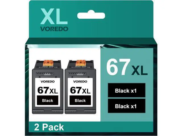 Main image of 67XL Black Ink Cartridge Replacement 67XL 67 XL for Deskjet 2723e 2724 2725 2732 2742e 2752e 2755 4130e 4133e 4155e 4158e Envy 6032e 6034e 6050e 6432e 6452e 6455e (2 Black)