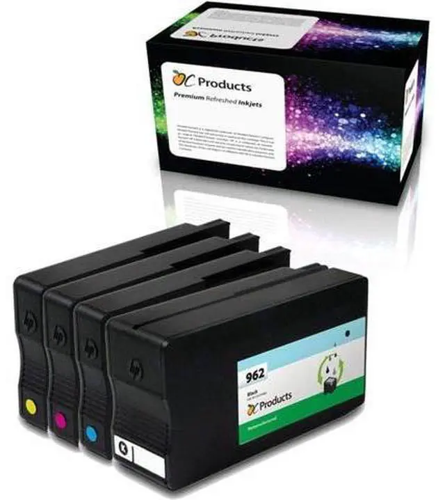 Main image of OCProducts Remanufactured Ink Cartridge Replacement 4 Pack 962 for Officejet Pro 9010 9015 9016 9018 9020 9025 Printers (1 Black 1 Cyan 1 Magenta 1 Yellow)