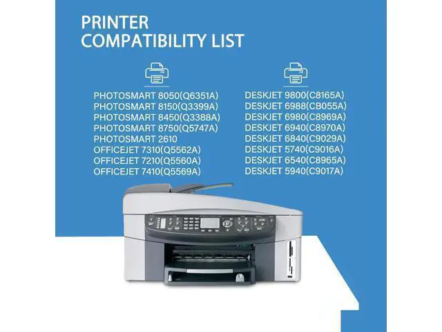 Alt view image 2 of 6 - 96 97 Remanufactured Ink Cartridge Combo Pack Replacement for 96 Black 97 Tri-Color Work with 7310 7410 9800 6980 6940 5740 8050 8450 2610 | C9348FN C9363WN (2-Pack)