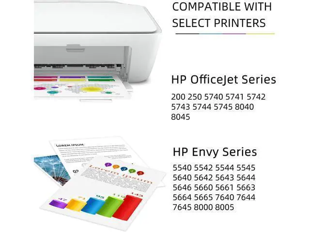 Alt view image 2 of 7 - Ubinki 62XL Ink Cartridges Black Color Combo Pack Replacement 62 hp62 XL 62XL for Envy 5540 5640 5660 7644 7645 OfficeJet 5740 8040 OfficeJet 200 250 Series Printer(1 Black, 1Tri-Color, 2-Pack)