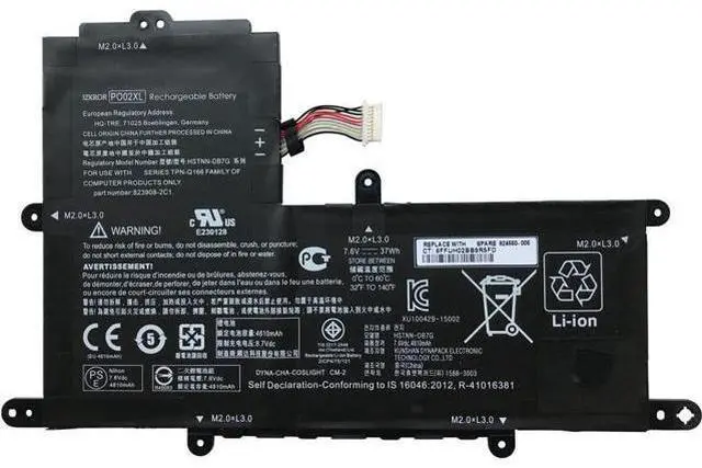 Main image of IZKROR PO02XL 37Wh 4810mAh Laptop Battery Replacement for HP Stream 11-R 11-R010NR 11-R014WM 11-R015WN 11-Y 11-Y020WM 11-Y010WM Series 824560-005 823908-1C1 823908-2C1 HSTNN-DB7G HSTNN-IB7G TPN-Q166