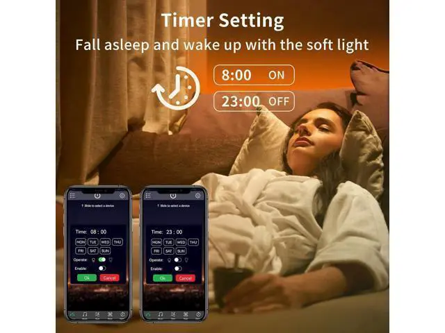 Alt view image 3 of 6 - 100ft Led Strip Lights RGB Music Sync Color Changing Led Lights with Smart App Control Remote Led Lights for Bedroom Room Lighting Flexible Home Décor