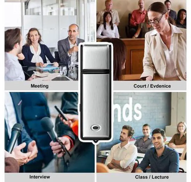 Alt view image 6 of 6 - 32G Voice Recorder, Digital Audio Recorder with 750 Hours Recording Capacity Noise Reduction USB Recording Device Rechargeable Voice Recorder for Lecture,Interview,Meeting Class