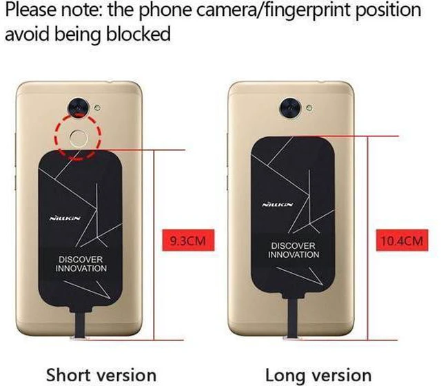 Alt view image 4 of 7 - Qi Receiver USB C Thin Wireless Charging Receiver Type C Wireless Charger Receiver for Galaxy A51/A20E/A20 Pixel 2 and Other Type-C Android Cell Phones(Short Version)