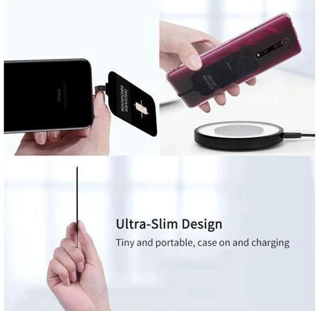 Alt view image 2 of 7 - Qi Receiver USB C Thin Wireless Charging Receiver Type C Wireless Charger Receiver for Galaxy A51/A20E/A20 Pixel 2 and Other Type-C Android Cell Phones(Short Version)
