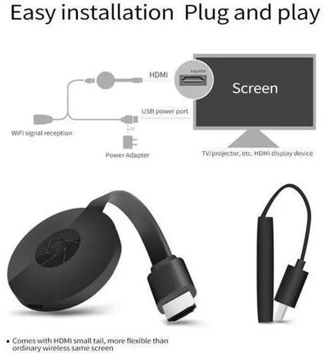 Alt view image 4 of 7 - G2 2.4G wireless WiFi display adapter, 1080 wireless HDMI display receiver DLNA Airplay Miracast iOS Android Windows