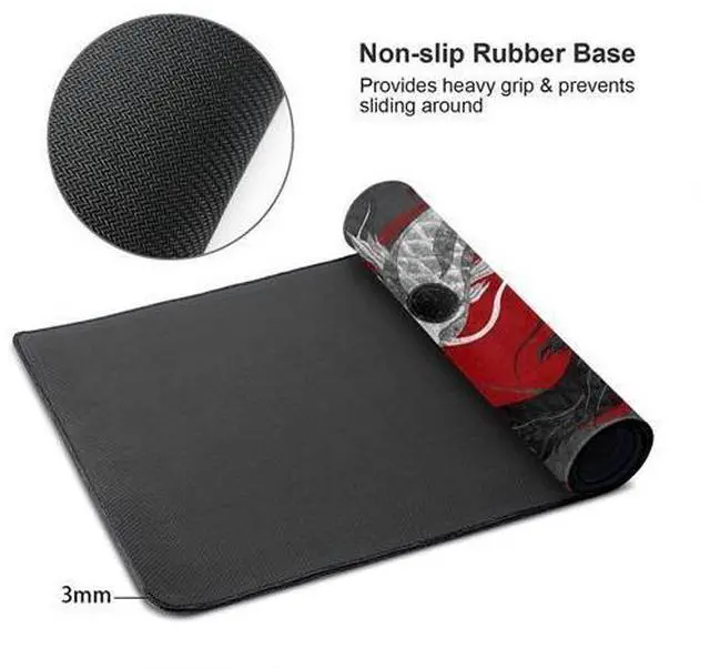 Alt view image 2 of 7 - Japanese Art Koi Fish Mouse Pad Large Mouse Pad Extended Stitched Edges Mousepad Gaming Desk Pad Personalized The Office Mouse Pad 31.5 X 11.8 Inch