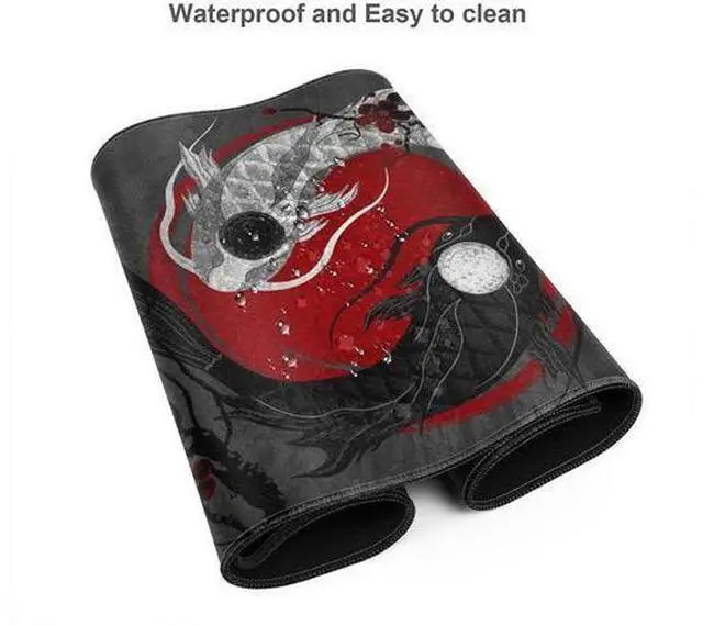 Alt view image 3 of 7 - Japanese Art Koi Fish Mouse Pad Large Mouse Pad Extended Stitched Edges Mousepad Gaming Desk Pad Personalized The Office Mouse Pad 31.5 X 11.8 Inch