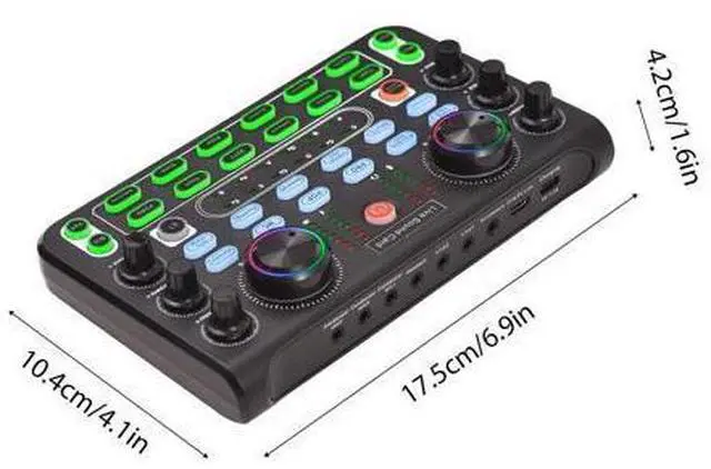 Alt view image 3 of 7 - _Mega Brand Live Sound Card Audio Mixer Sound Board Podcast Mixer Recording Desktop Singing Gaming Audio Mixer Noise Reduction for Streaming Podcasting Knob Button Control