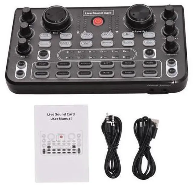 Alt view image 5 of 7 - _Mega Brand Live Sound Card Audio Mixer Sound Board Podcast Mixer Recording Desktop Singing Gaming Audio Mixer Noise Reduction for Streaming Podcasting Knob Button Control