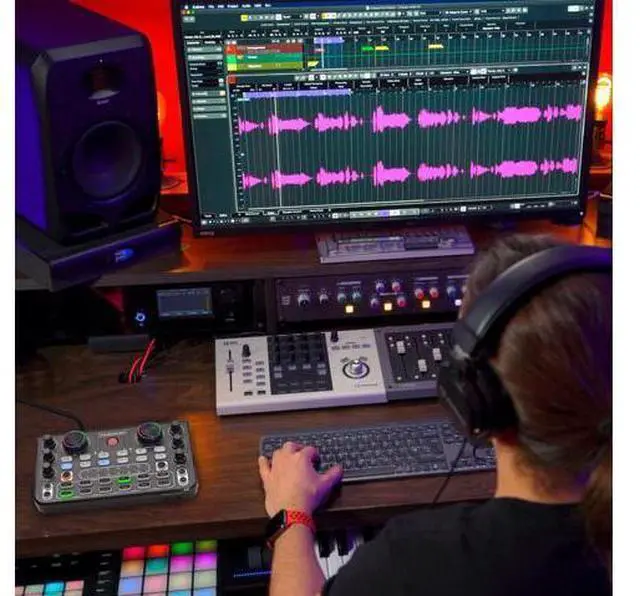 Alt view image 7 of 7 - _Mega Brand Live Sound Card Audio Mixer Sound Board Podcast Mixer Recording Desktop Singing Gaming Audio Mixer Noise Reduction for Streaming Podcasting Knob Button Control