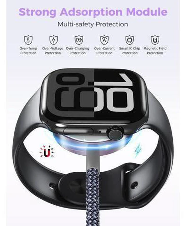 Alt view image 7 of 7 - 2Pack Travel Essentials for Watch Charger 3 in 2 USB C Cable for Type C/L-Port Devices Camping Essentials Magnetic iWatch Charger for Ultra/SE/10-1&iPhone 17-12-4FT Christmas Stocking Stuffers