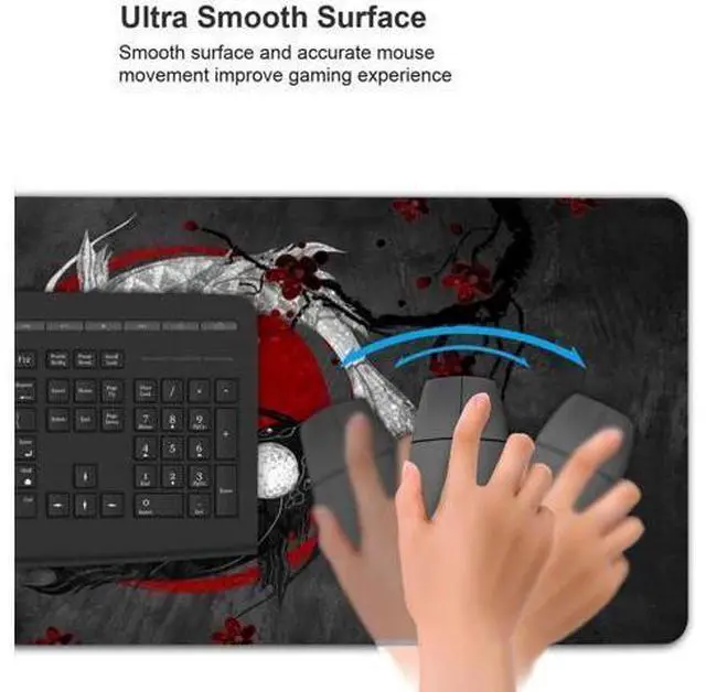 Alt view image 4 of 7 - Japanese Art Koi Fish Mouse Pad Large Mouse Pad Extended Stitched Edges Mousepad Gaming Desk Pad Personalized The Office Mouse Pad 31.5 X 11.8 Inch
