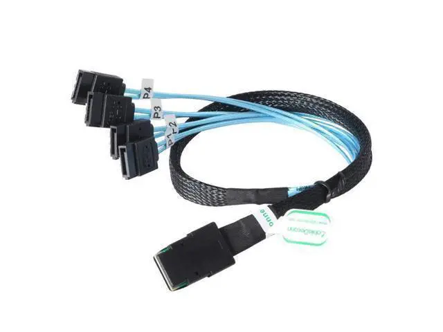 Alt view image 2 of 6 - SAS SATA Cable Mini-SAS SFF-8087 To 4 SATA Cable Mini SAS 4i SFF8087 36P To 4 SATA 7P Cable 12Gbps 50cm Hard Drive Data