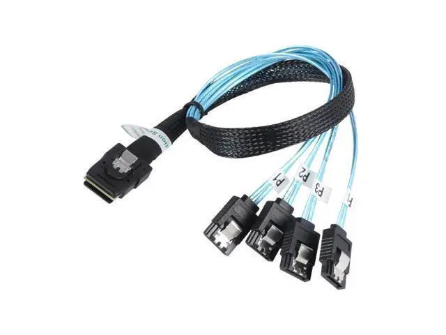 Alt view image 6 of 6 - SAS SATA Cable Mini-SAS SFF-8087 To 4 SATA Cable Mini SAS 4i SFF8087 36P To 4 SATA 7P Cable 12Gbps 50cm Hard Drive Data
