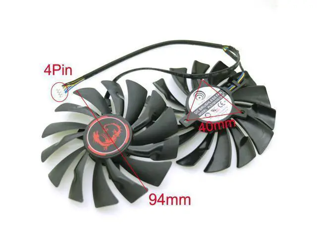 Alt view image 2 of 6 - 2pcs/lot PLD10010S12HH 12V 0.40A 4Pin 95mm For MSI R9 380X 390X GAMING GTX960 GTX950 Cooler Cooling Fan