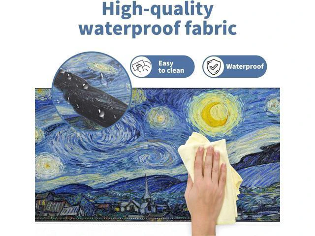 Alt view image 3 of 7 - Starry Night Cat Gaming Mouse Pad Large Desk Mat Extended Keyboard Mouse Pad Anime Mousepad with Non-Slip Base and Stitched Edge Mouse Mat Desk Pad 31.5 x 11.8 Mouse Pads for Desk Home Office Gaming