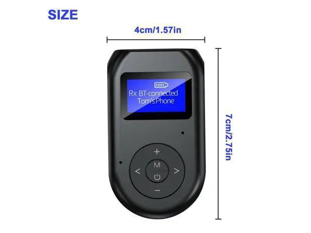 Alt view image 4 of 7 - 2 IN 1 LCD Display Bluetooth 5.0 Wireless Audio Transmitter Receiver Adapter Dongle 3.5MM AUX with Mic Handfrees Calling For Car TV PC Speaker