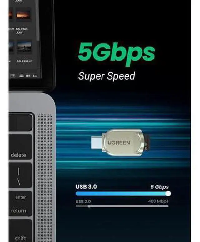 Alt view image 3 of 7 - UGREEN USB C Micro SD Card Reader, Type C to Micro SD Card Adapter with Zinc Alloy External, Portable SD Card Reader USB C for TF Micro SDHC SDXC, Compatible with Samsung/Mac/iPad Pro/iPhone 15 16