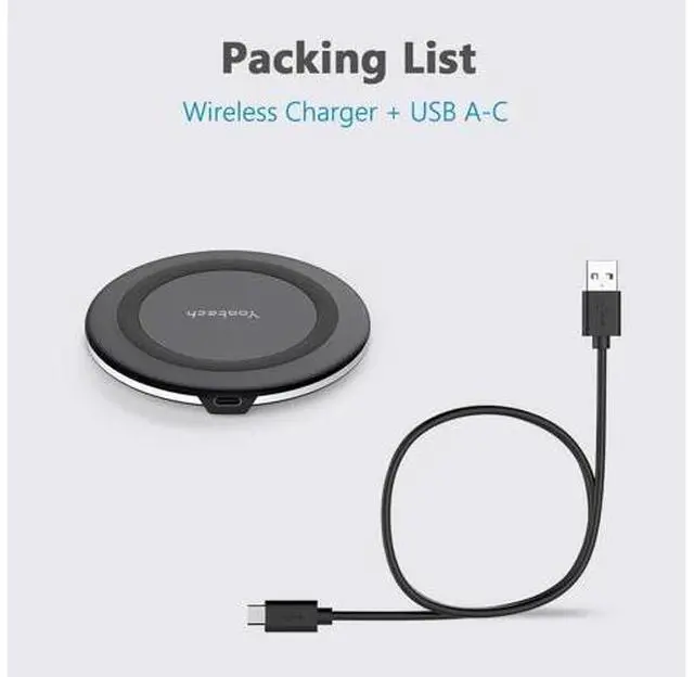 Alt view image 6 of 6 - Yootech Wireless Charger 10W Max Wireless Charging Pad Compatible with iPhone 17/17 Pro/17 Pro Max/Air/16/15/14/13/SE 2022/12/11 Galaxy S25/S24/S23 for 3(No AC Adapter)