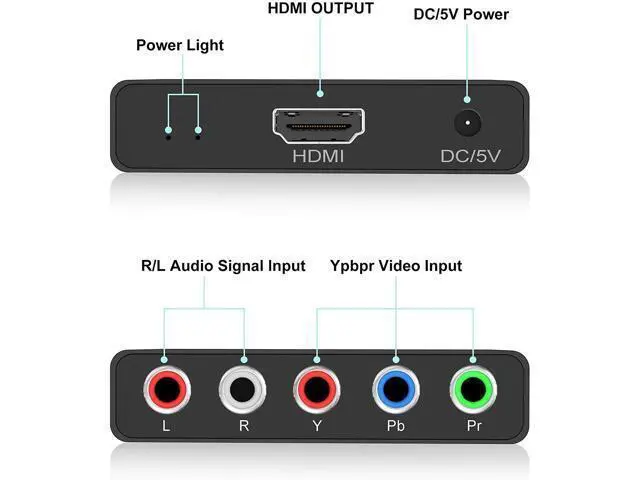 Alt view image 3 of 6 - Component to HDMI Converter YPbPr to HDMI 5RCA RGB to HDMI Converter Adapter Supports 1080P Video Audio Converter Adapter HDMI V1.4 for DVD PSP Xbox PS2 N64 to HDTV Monitor and Projector
