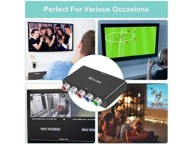 Alt view image 6 of 6 - Component to HDMI Converter YPbPr to HDMI 5RCA RGB to HDMI Converter Adapter Supports 1080P Video Audio Converter Adapter HDMI V1.4 for DVD PSP Xbox PS2 N64 to HDTV Monitor and Projector
