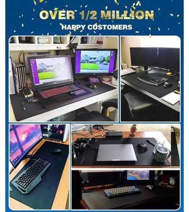 Alt view image 6 of 7 - RGB Extended Gaming Mouse Pad, 35.4 x 15.7 Inch Desk Mat with Stitched Edges, Micro-Weave Surface, Non-Slip Rubber Base, Water-Resistant Coating - OEM