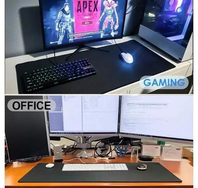Alt view image 7 of 7 - RGB Extended Gaming Mouse Pad, 35.4 x 15.7 Inch Desk Mat with Stitched Edges, Micro-Weave Surface, Non-Slip Rubber Base, Water-Resistant Coating - OEM