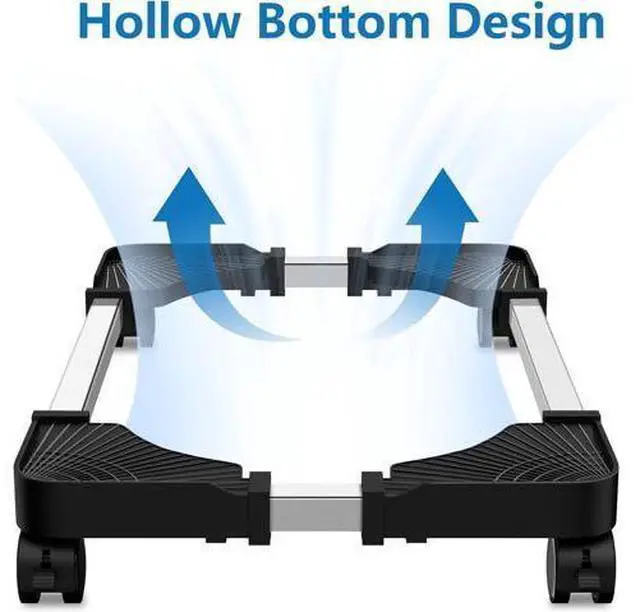 Alt view image 2 of 7 - Computer Tower Stand - Adjustable PC Stand for Most Desktop Towers - Elevate and Organize Your Desktop - Mobile CPU PC Holder Cart Riser Printer