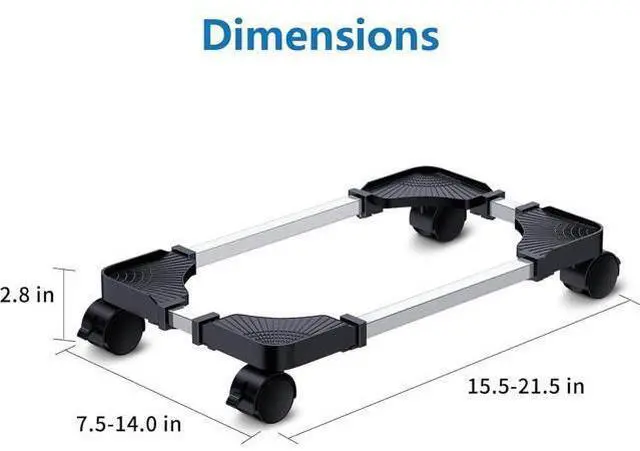 Alt view image 6 of 7 - Computer Tower Stand - Adjustable PC Stand for Most Desktop Towers - Elevate and Organize Your Desktop - Mobile CPU PC Holder Cart Riser Printer