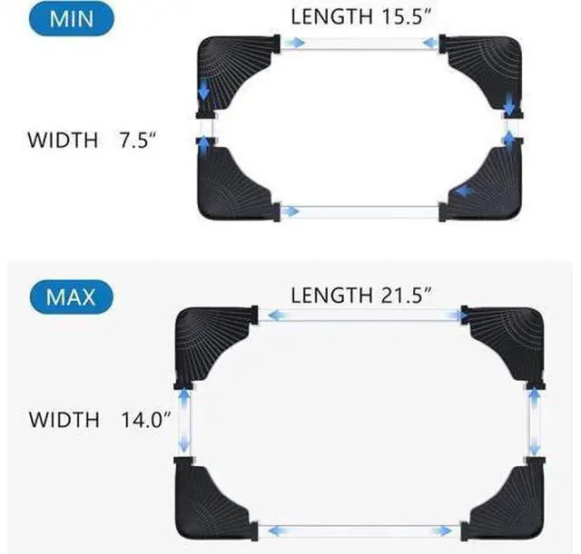 Alt view image 7 of 7 - Computer Tower Stand - Adjustable PC Stand for Most Desktop Towers - Elevate and Organize Your Desktop - Mobile CPU PC Holder Cart Riser Printer