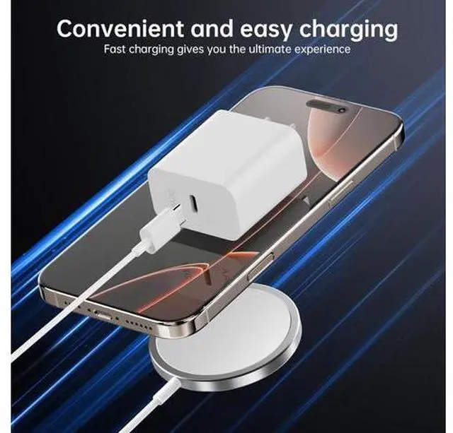 Alt view image 6 of 7 - 2025 Latest Magnetic Wireless Charger for iPhone:Mag-Safe Charger Fast Charging 2 Pack 20W USB C Charging Block Adapter for iPhone 17 16 15 14 13 12 Pro Max Plus & Airpods 2 3 4Pro
