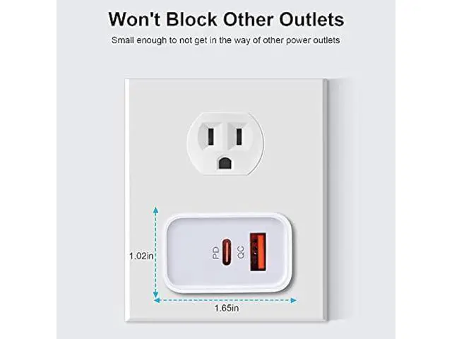Alt view image 4 of 7 - Apple Charger Block, USB C Fast Charging Block Usbc Wall Charger Dual Port USB & Type C Multi Ports Usb Plug Outlet For Apple iPhone Samsung Quick Charge Box Power Delivery Cube Adapter Cargador Brick