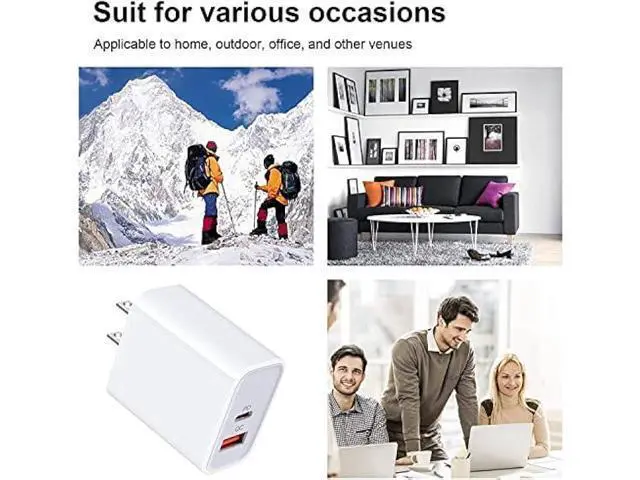 Alt view image 7 of 7 - Apple Charger Block, USB C Fast Charging Block Usbc Wall Charger Dual Port USB & Type C Multi Ports Usb Plug Outlet For Apple iPhone Samsung Quick Charge Box Power Delivery Cube Adapter Cargador Brick