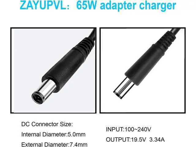 Alt view image 5 of 7 - 65W 7.4mm Tip Replacement AC Adapter for Latitude 3190 7470 5580 7280 LA65NS2-01 E5570 E7450 E6430 E6410 E6440 E7440 E7470 E5440 E5470 E7240 Laptop Power Supply Cord