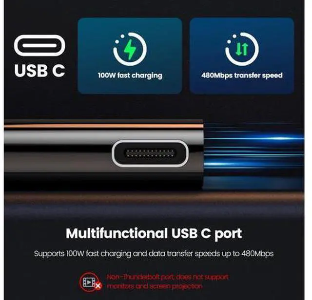 Alt view image 5 of 7 - USB C OTG Adapter USB C Splitter with 100W PD Charging USB3.0 to USB c Adapter Type C Splitter Power and Data Supported for Galaxy S24 Quest 3 Google Chromecast 3D Printer Octo4a Pi-KVM