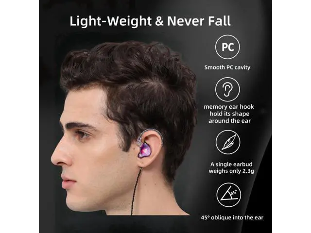 Alt view image 2 of 7 - HJX QKZ AK6 Pro Wired IEM for Gaming Earbuds with MIC, in Ear Monitor Headphones, Deep Bass Sound, 1DD 10mm Dynamic Driver, IEM for Music Video Calling(Colors)
