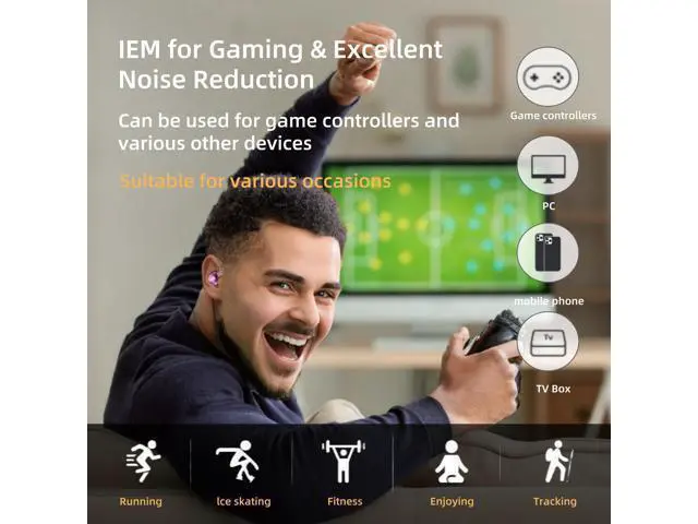 Alt view image 3 of 7 - HJX QKZ AK6 Pro Wired IEM for Gaming Earbuds with MIC, in Ear Monitor Headphones, Deep Bass Sound, 1DD 10mm Dynamic Driver, IEM for Music Video Calling(Colors)