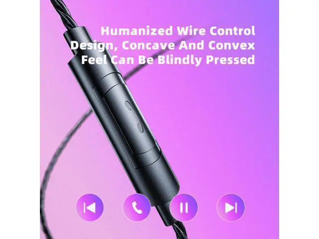 Alt view image 5 of 7 - HJX QKZ AK6 Pro Wired IEM for Gaming Earbuds with MIC, in Ear Monitor Headphones, Deep Bass Sound, 1DD 10mm Dynamic Driver, IEM for Music Video Calling(Colors)