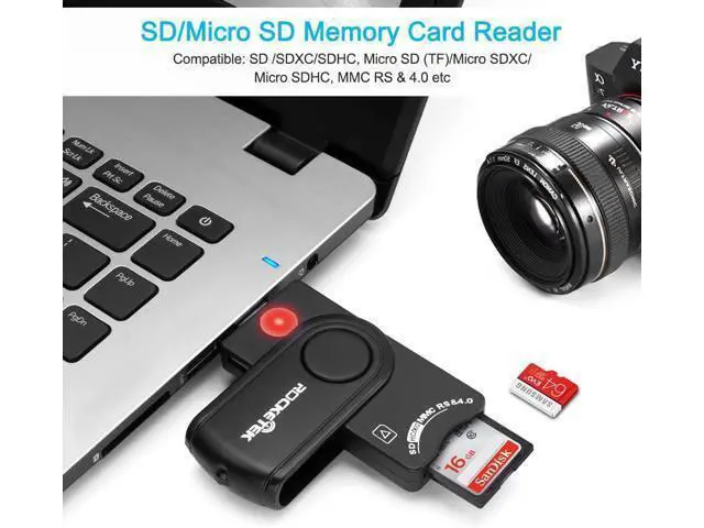 Alt view image 4 of 6 - USB Smart Card Reader DOD Military USB Cac Memory Card Reader Compatible with Windows Linux/Unix MacOS X - Build In SDHC/SDXC/SD Card Reader and Micro SD Card Reader