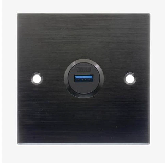 Alt view image 3 of 7 - USB 3.0 Male to Female Waterproof Mounting Adapter 5Gbps Data Transfer & Charging Threaded Round Socket Converter with Nut Fixing for Panel Mount Dustproof and Durable (Black)