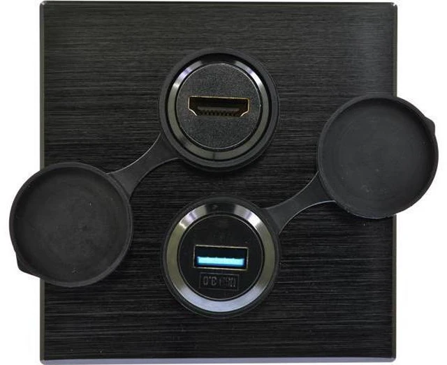 Alt view image 4 of 7 - USB 3.0 Male to Female Waterproof Mounting Adapter 5Gbps Data Transfer & Charging Threaded Round Socket Converter with Nut Fixing for Panel Mount Dustproof and Durable (Black)
