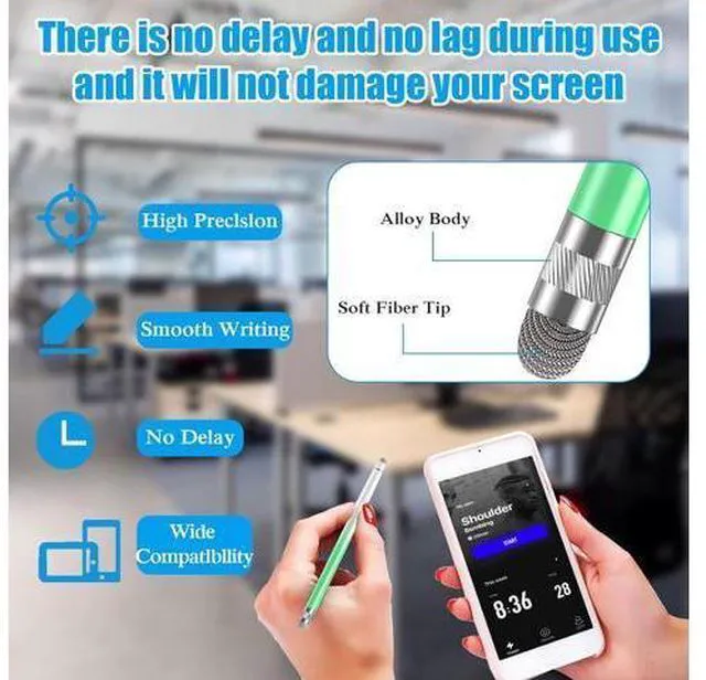 Alt view image 3 of 7 - 5PCS Stylus Pens for Touch Screens Stylus Pen for iPhone/iPad/Tablet Android//Surface Compatible with Touch Screens (Purple/Pink/Blue/Green/Yellow)