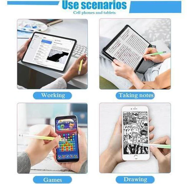 Alt view image 7 of 7 - 5PCS Stylus Pens for Touch Screens Stylus Pen for iPhone/iPad/Tablet Android//Surface Compatible with Touch Screens (Purple/Pink/Blue/Green/Yellow)