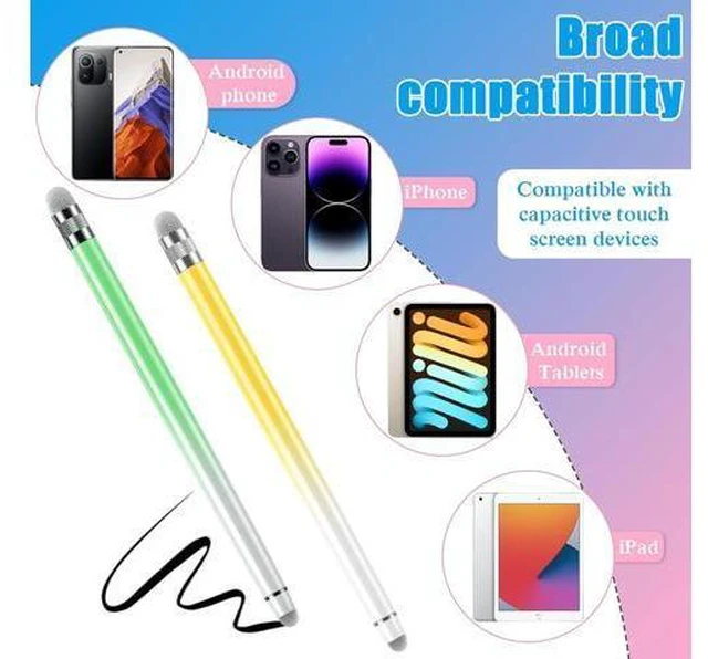 Alt view image 6 of 7 - 5PCS Stylus Pens for Touch Screens Stylus Pen for iPhone/iPad/Tablet Android//Surface Compatible with Touch Screens (Purple/Pink/Blue/Green/Yellow)