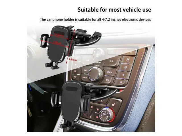 Alt view image 2 of 7 - SOEWIOU Car Phone Holder for CD Slot, 360 Degree Rotatable Auto Phone Mount, Universal Cellphone Holder with One Hand Operation Design, Vehicle CD Slot Phone Holder for All Smartphones